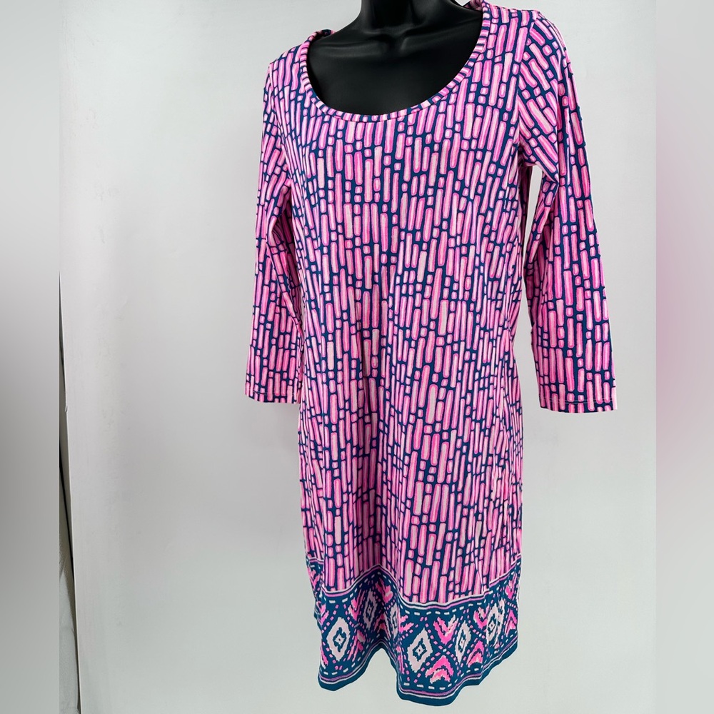 Lilly Pulitzer Beacon Dress Mandevilla Pink Blue Slathouse Stripe Size Small